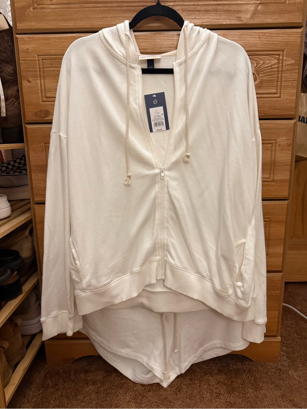 Target Cream Zip-Up Hooded Cardigan Sweatshirt